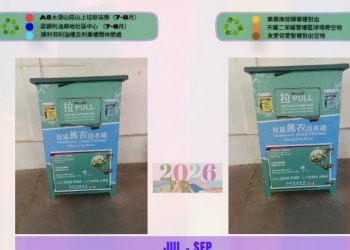 2026社區及屋邨舊衣收集箱地點（七月至九月）